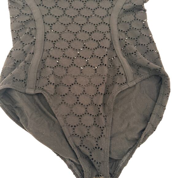 Robin Piconne Black Eyelet Swimsuit Size 6 - Picture 6 of 10